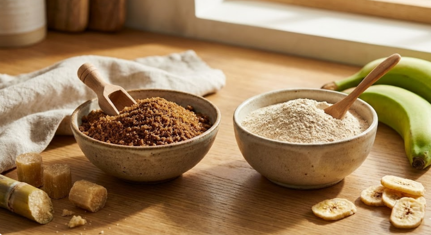 Farinha de Banana Verde e Açúcar Mascavo